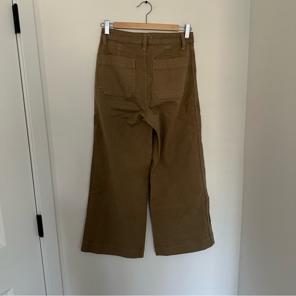 Madewell The Emmett Wide-Leg Crop Pants Welt Pocket Tan Khaki Size 25 Women’s - Picture 7 of 9